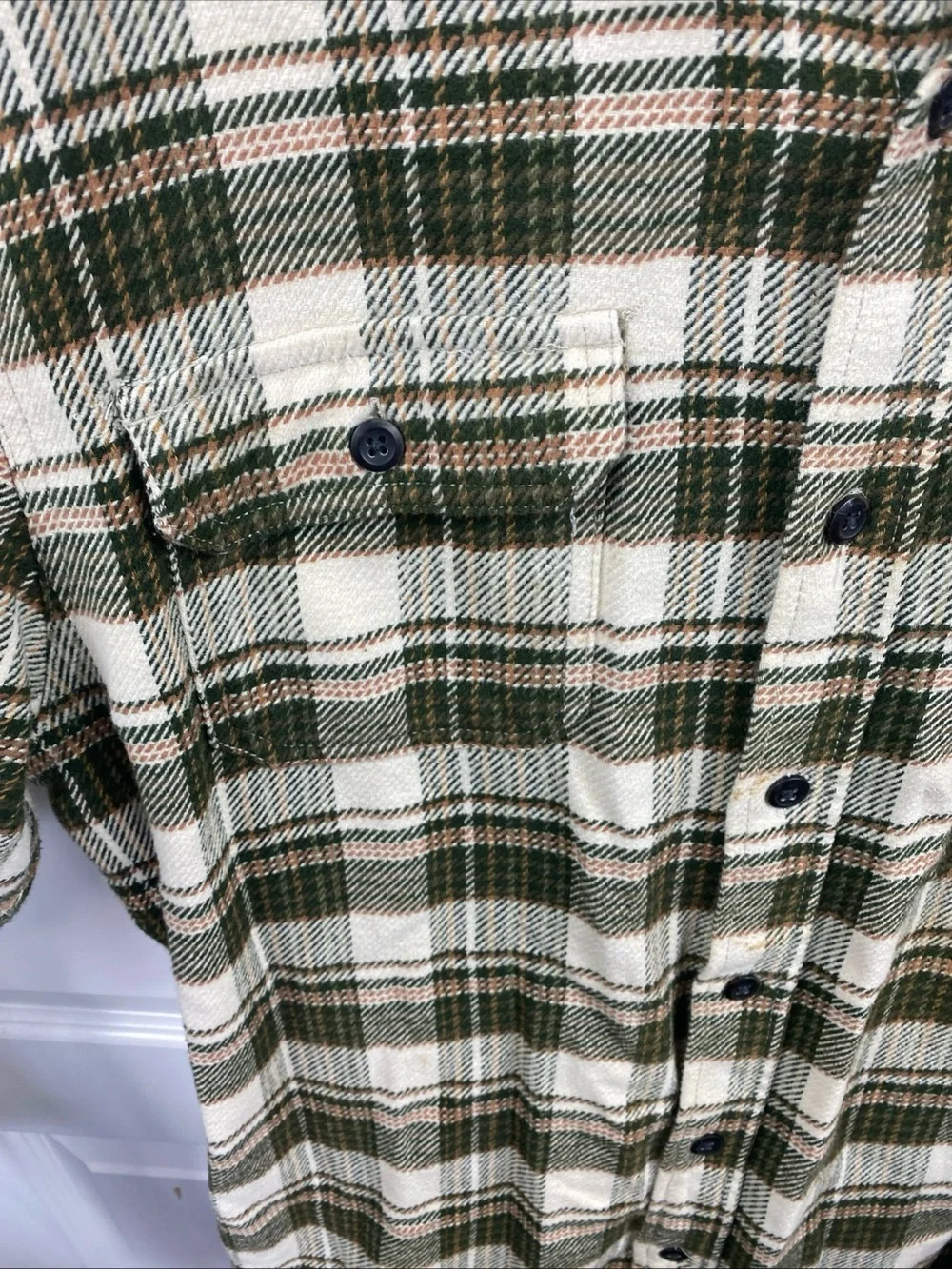 Orvis Heavyweight Flannel Shirt Jacket Mens XL Plaid Button Front Shacket Outdoo